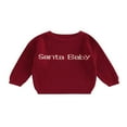 thumbnail image 1 of Bébé bébé Pull de Noël Lettre Impression Manches Longues Cou Lâches Tricots Automne Hiver Tops, 1 of 9