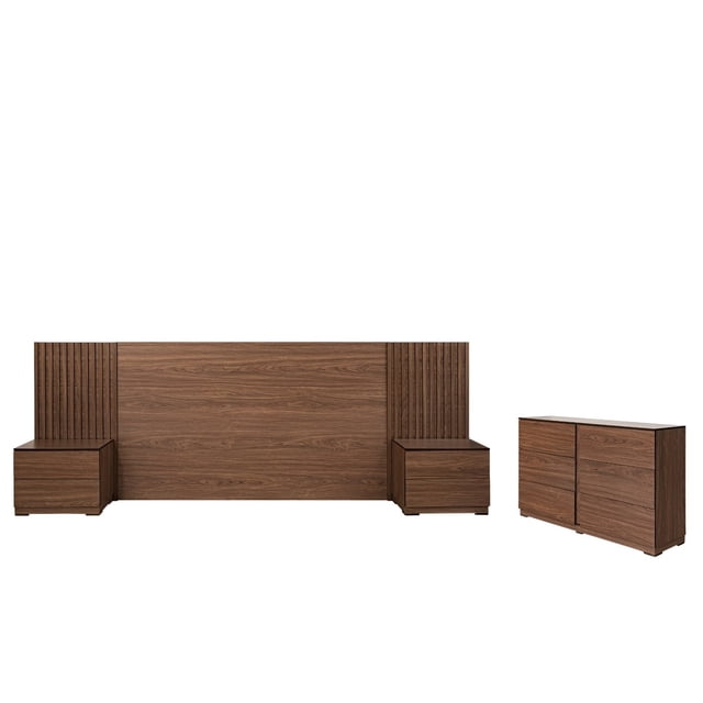 Recamara King Size Kessa Muebles 4 Piezas Nogal