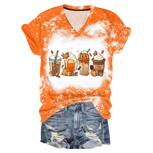 Fiudx Ofertas Flash Del Día Solo En Línea Camiseta Estampada a La Moda para Mujer, Blusa de Manga Corta, Tops Informales con Cuello Redondo
