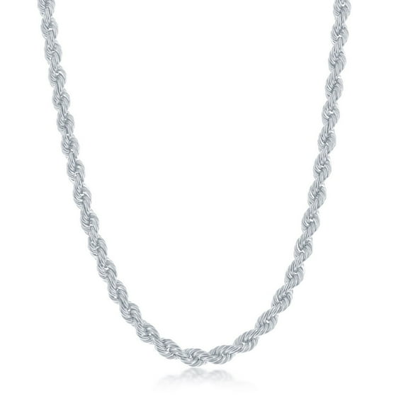4.5mm Men’s Loose Rope Chain 18”, 20”, 22”, 24” Necklace Silver/14k Gold Plated Sterling Silver for Men’s and Unisex