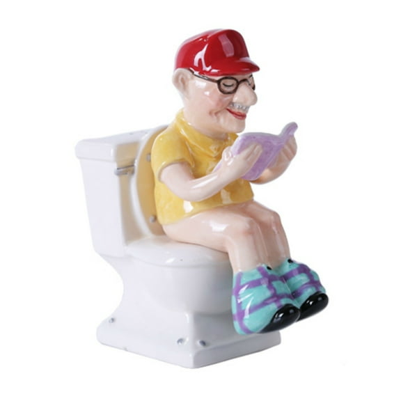 Grandpa Sitting on the Throne Magnetic Salt and Pepper Shaker Set