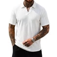 thumbnail image 6 of KIHOUT Men's Jacquard Textured Knit Polo Shirt, Retro Open Collar Short Sleeve Casual Fashion Top for Everyday Wear, 6 of 6