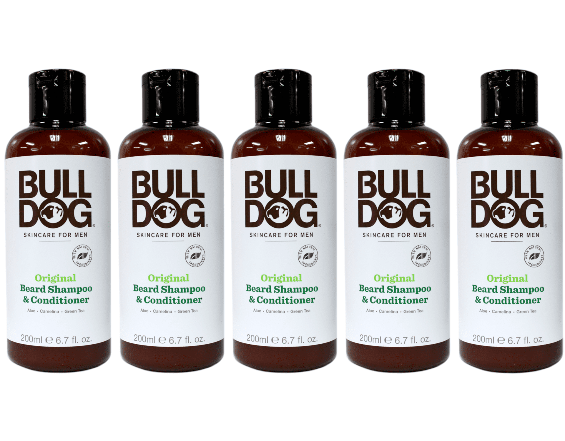 Bulldog Skincare for Men Original Beard Shampoo and Conditioner, 6.7 Oz Pack of 5
