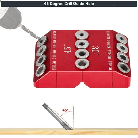 

Drill Guide Drill Jig Woodworking 4 Size Drill Hole Pocket Screw Jig Locator