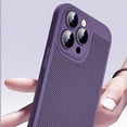 thumbnail image 2 of Designed for iPhone Case,Luxury Mesh Heat Dissipation Camera Lens Protection Shockproof Protective Cover Phone Case (Purple,iPhone 14), 2 of 6