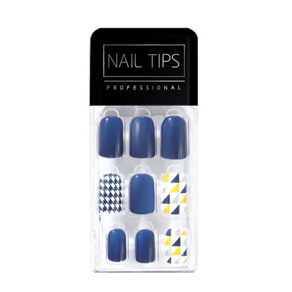 babydream1 30pcs Geometric Cartoon False Nails Detachable Acrylic Full