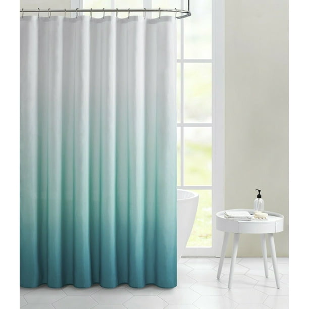 Kate Aurora Living Multi Color Ombre Fabric Shower Curtain Turquoise Walmart Com Walmart Com