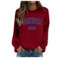 thumbnail image 2 of Womens Spring Sweatshirts Senior 2026 Print Crewneck Y2K Pullover Casual Long Sleeve Loose Fit Tops, 2 of 7