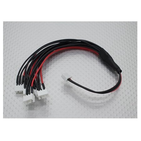 Jst Parallel Connector HobbyFlip 6-to-1 JST-XH Parallel Balance Lead 2S 250mm 22AWG 6xJST-XH Wire Adapter Compatible with RC Aircraft ()