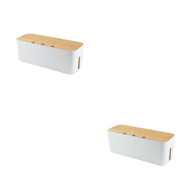 Naiovety Ahorro de espacio de los materiales de la caja del organizador del zócalo de la prueba del polvo del ABS simple y estético agradable Blanco METRO 2Conjunto