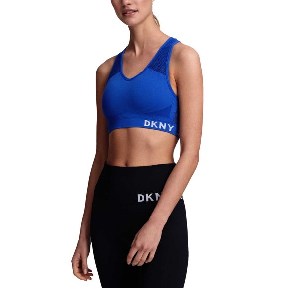 DKNY Women’s Sport Mesh Racerback Medium-Impact Sports Bras, Royal Blue, Small
