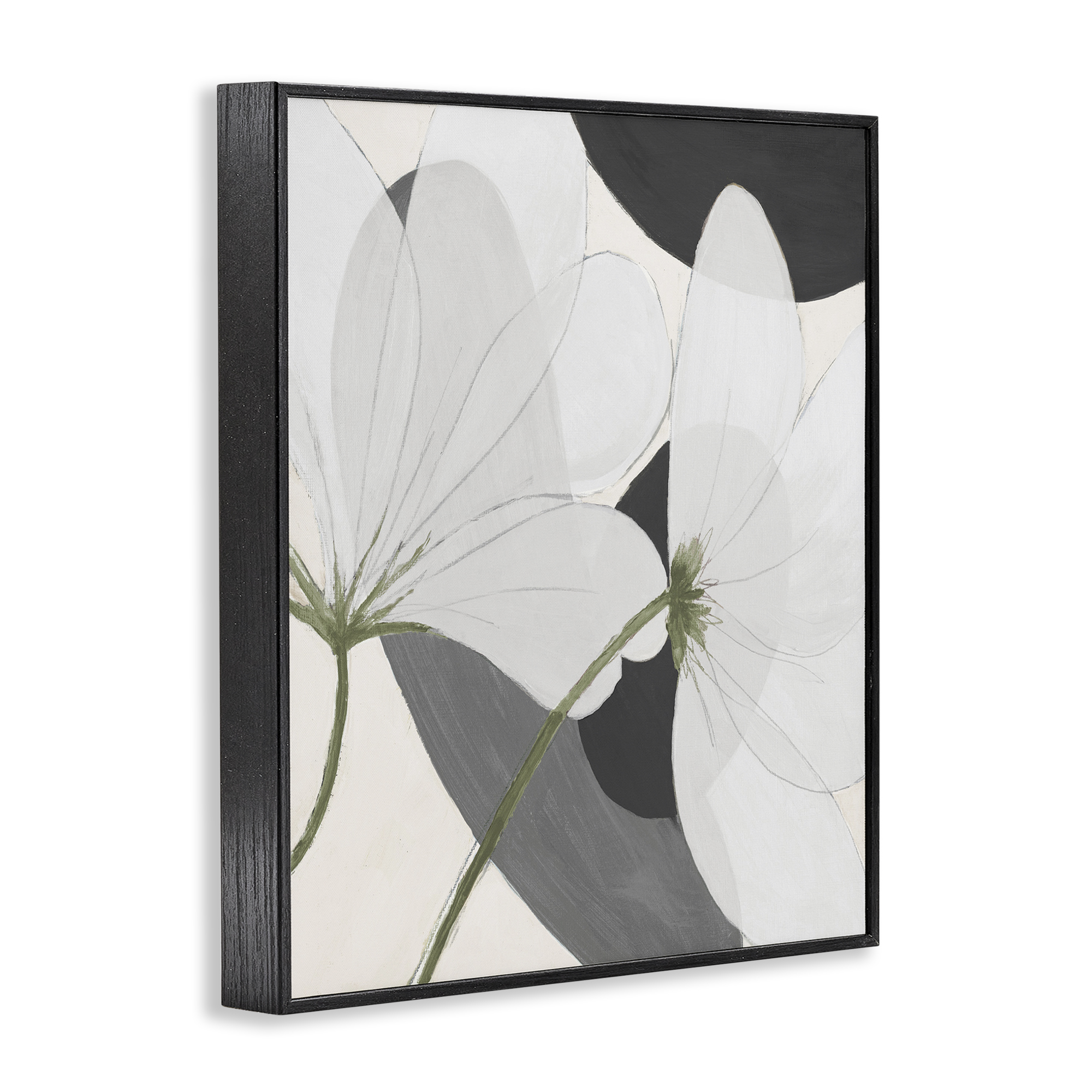 Stupell Industries Abstract Retro Florals Botanical & Floral Painting Black Framed Art Print Wall Art, 11 x 14