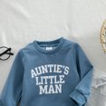 thumbnail image 6 of UAYOTSE Toddler Baby Boys 2 Piece Outfit Auntie's Little Man Letter Print Crewneck Sweatshirt Drawstring Jogger Pants Fall Winter Clothing Set Size 12-18 Months, 6 of 8