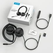 New Bee USB Office Computer Headset with In-Line Volume Control Noise Cancelling Microphone