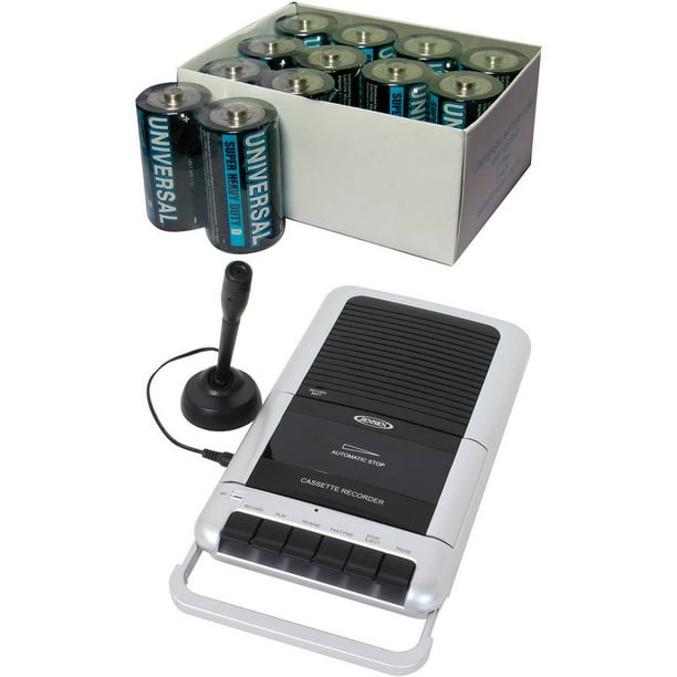 Jensen MCR100 Cassette Player/Recorder, Includes 24 C Batteries