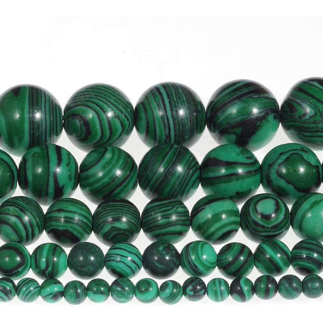 Cuentas de malaquita verde de 10 mm, cuentas sueltas de piedra, cuentas redondas de piedras preciosas, cuentas curativas de energía para hacer joyas DIY, aproximadamente 15,5 pulgadas. MFZFUKR LRWJ325