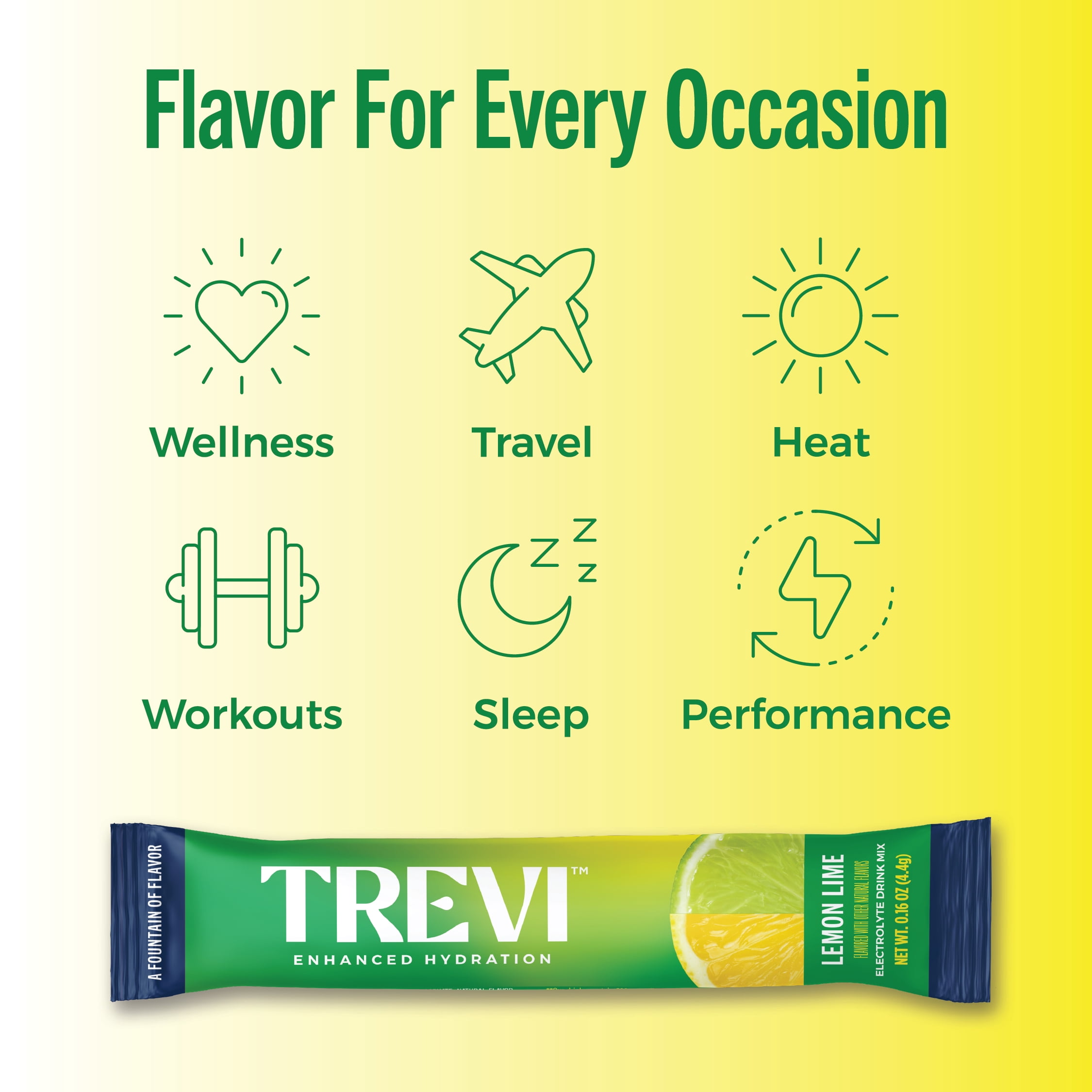 Trevi Sugar Free Electrolyte Drink Mix - 7 Count Lemon Lime