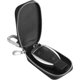 thumbnail image 2 of Funda para llavero inteligente de coche de cuero genuino negro, funda para monedas, llavero con control remoto, bolso, llavero, billetera, estuche con cremallera (negro, pequeño), 2 of 5