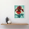 thumbnail image 2 of Red Iris Flower Old School USA Tattoo Ink Body Rockabilly Americana 50s Art Print Framed Poster Wall Decor 12x16 inch, 2 of 5