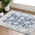 thumbnail image 1 of RUGKING Bath Rug 2x3 Door Mat Vintage Carpet Area Rug Indoor Non-Slip Foldable Floral Print Small Rug for Entrance Bedroom Living Room Dark Blue, 1 of 5