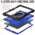 thumbnail image 3 of TECH CIRCLE Rugged Case for Apple (10.2-Inch) iPad Tablet (iPad 9th/8th/7th Gen) - Drop Proof Protective Kickstand Case Portable Handle Sturdy Cover with [Screen Protector], Black+Blue, 3 of 8