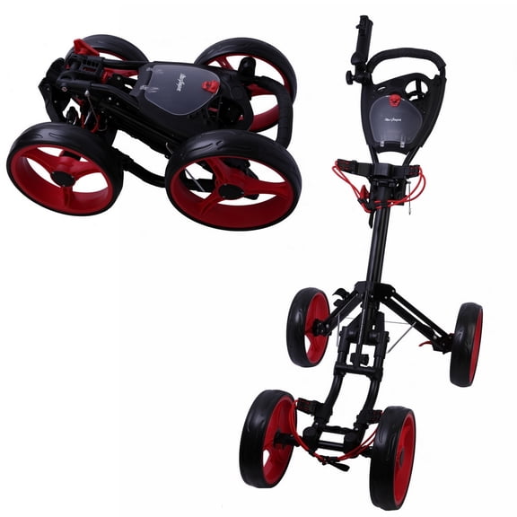 MacGregor Golf Deluxe VIP 4 Wheel Golf Cart-Black/Red