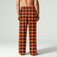 thumbnail image 3 of Fabrcox Plaid Flannel Pj Pants for Men Big and Tall M-Xxl Xxxl Wide Leg Pj Bottoms with Pockets Winter Warm Casual Drawstring Sleepwear Pants Saffron XL, 3 of 6
