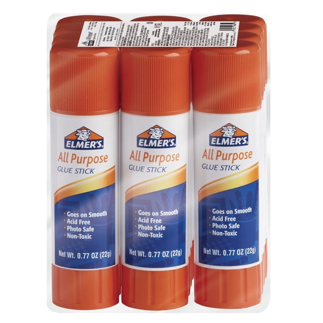 Elmer's® All Purpose Shool Glue Sticks, Lavable, 22g, Transparente, 12 unidades, 2170350