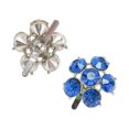 thumbnail image 4 of Unique Bargains 2 Pcs Shoe Accessories Fashionable Floral Pin Back Shoe Decorations Blue, SilverTone, 4 of 5