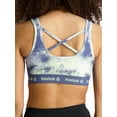 thumbnail image 2 of Reebok Womens Splatter Print Medium Impact Sports Bras with Removable Cups, 2 of 4