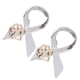 thumbnail image 5 of 2 Piezas de Aleación de Zinc con Cuello , Pin de Solapa, Broche con Estampado de Pata, Insignia de Concienciación sobre El Cáncer de Animales Plata, 5 of 8