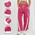 thumbnail image 6 of ABATAB Women's Baggy Wide Leg Pants Casual Waterproof High Waisted Pants with Pockets Trendy Color Block Drawstring Athletic Pants(X-Large,Red), 6 of 7