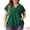 Dark Green, variant on DARING DIVA Women's Plus Flare Sleeves V Neck Lace Front Peplum Blouse 2X Dark Green