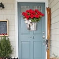 thumbnail image 6 of CxhicLuv Geranium Hanging Basket Wreath, Front Door Spring & Summer Decor, Artificial Flower Basket with Red Geraniums, Beautiful Welcome Sign for Home Porch & Farmhouse Decor, 6 of 6