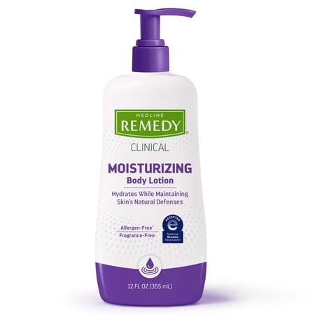 Medline Remedy Clinical Skin Moisturizing Lotion, Fragrance-Free, For All Skin Types, 12 fl oz.