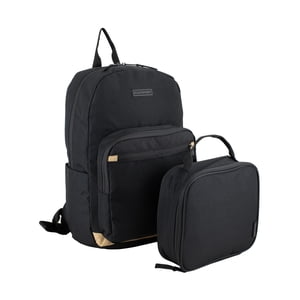 Eastsport 17 Inch Backpack and Lunch Box Set, Black