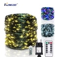 thumbnail image 2 of Guirnalda de luces LED de 100 m con alambre verde de hadas para exteriores, luces navideñas, guirnalda de árbol para Año Nuevo, decoración de fiestas en casa, bodas y calles, 2 of 5