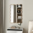 thumbnail image 2 of SHYFOY Modern Gold Scalloped Wall Mirror – 30'' H x 19.7'' W Decorative Accent Mirror with Curved Edge Design, HD Glass for Living Room, 2 of 7