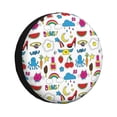 thumbnail image 1 of Fotbe Summer Funda de Llanta de Repuesto con Estampado, Engrosada, Ajuste Universal para Jeep, Remolque, RV, SUV, Camión-17 inch, 1 of 6