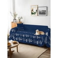 thumbnail image 3 of Rustic Botanical Sofa Covers for 2-3 Cushion Couch L-Shaped Sectional, Japanese Herb on Navy Blue Simple Art Washable Sofa Covers Slipcover for Living Room Furniture, Couch Cover Blanket 71"x134", 3 of 9