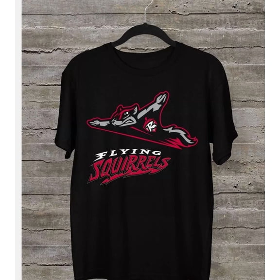 RARE Richmond Flying Squirrels Men T-shirt BLACK Unisex S-5XL