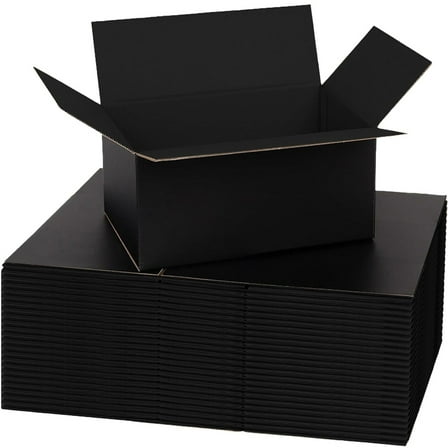 UCANPACK All Black Shipping Boxes 10x7x7 Inches - 25 Pack Black Large Boxes for Shipping - 10x7x7 Shipping Boxes for Small Business, Custom Shipping Boxes - Made in USA