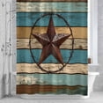 thumbnail image 3 of Vintage Country Star Shower Curtain for Bathroom Decor, Texas Star Waterproof Fabric Shower Curtain, 36"x78" Set with 12 Hooks, 3 of 9