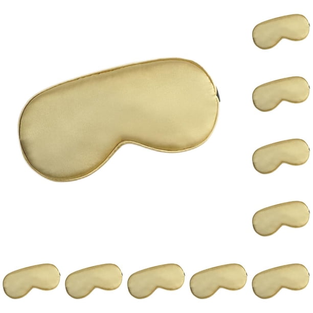Seitruly Correa para cubrir los ojos, accesorio creativo para ropa de cama, venda para los ojos, resiliencia, bloqueo de luces, cómodo paquete ciego, Oro 10piezas