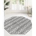 thumbnail image 3 of Unique Loom Matrix Trellis Collection Area Rug - Diamonds (5' 3" Octagon Gray/Ivory), 3 of 11