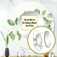 thumbnail image 3 of Designart "Minimalistic Scenery Of Green Leaves" Leaves Green Large Round Mirror - Round Bedroom Mirror Wall Decor - Traditional Round Printed Mirror - 23" x 23", 3 of 6