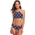 thumbnail image 2 of Dreamtimes Blue White Star Swimsuits Padded Bikini Sets Sexy Swimwear for Women, X-Large, 2 of 7