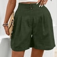 thumbnail image 7 of Costeam Womens Solid Color Elastic Waist Straight Leg Bermuda Shorts Soft Wrinkle Resistant Fabric Mid Rise Relaxed Fit Mid Knee Length Casual Everyday Wear Short Bottoms, 7 of 7