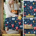 thumbnail image 5 of Football and Rugby Navy Pattern Round Tablecloth 70"x70", Wrinkle Resistant Wipeable Table Cover for Kitchen Dining Room Picnic Patio and Party, 5 of 6