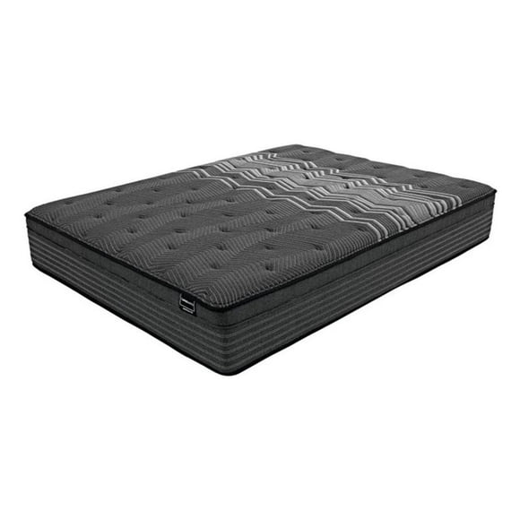 Pemberly Row Queen 12" Hybrid Pocket Spring & Memory Foam Mattress in Gray